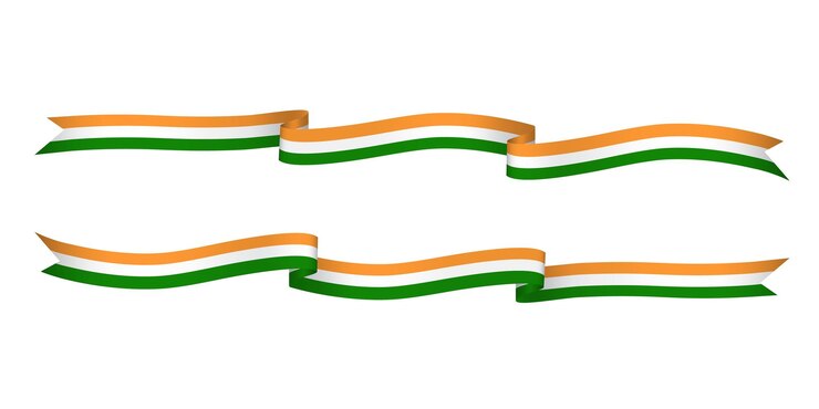 वेक्टर shiny wavy ribbon with india's national flag color