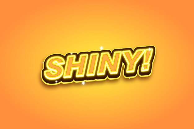 Vector shiny yellow 3d template editable text effect