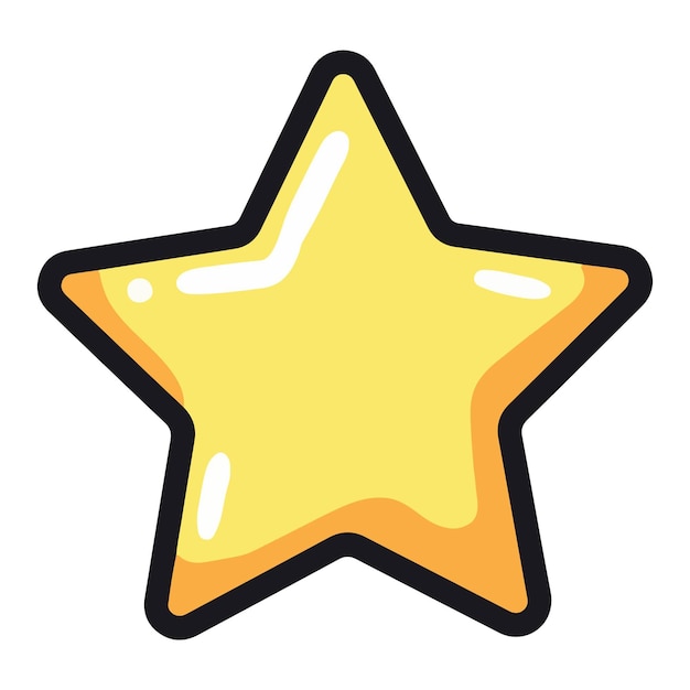 Vector shiny yellow star orange outline
