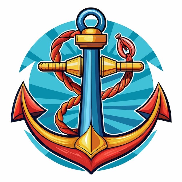 Vector ship anchor cartoon vector illustration flat style artwork concept