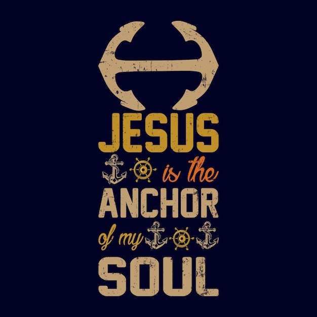 Vector ship anchor t-shirt design for deep sea sailor.