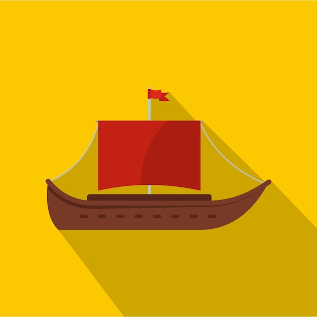 Vector ship ancient icon flat illustration of ship ancient vector icon for web