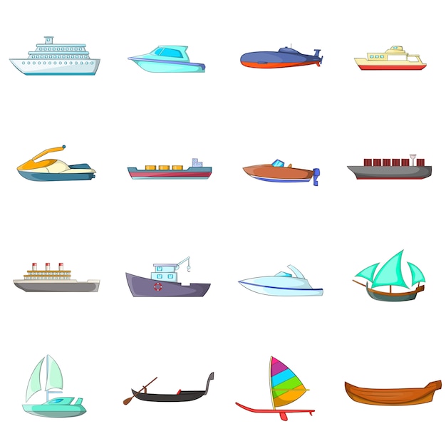 Vector ship and boat icons set