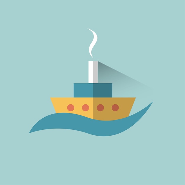 Ship boat sign flat vector design