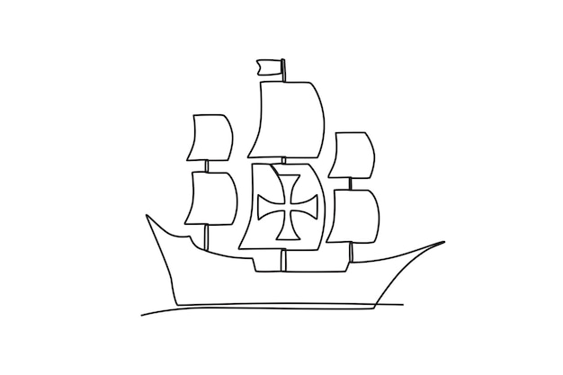Free Vectors  Pirate ship line drawing