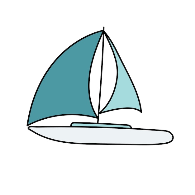 Ship in doodle style Vector illustration