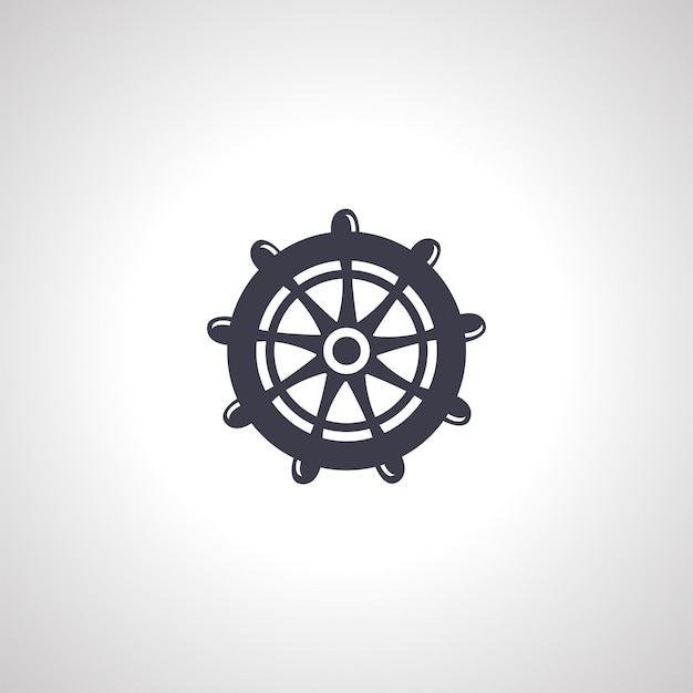 Ship helm icon boat steering wheel yacht rudder icon