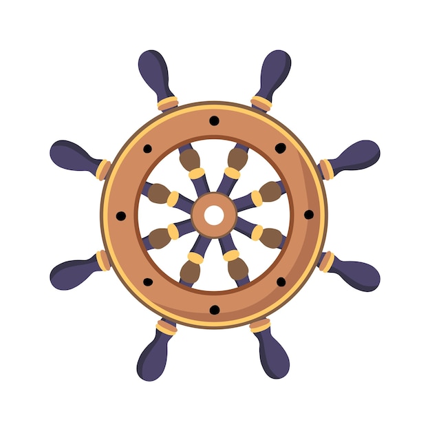 Ship helm Sea Nautical Element Vector illustration