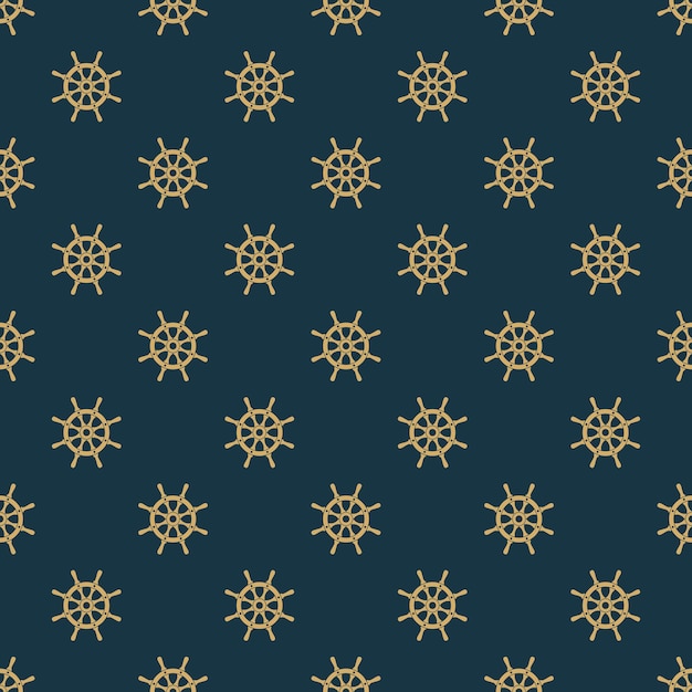 Ship Helm Vector Seamless Pattern