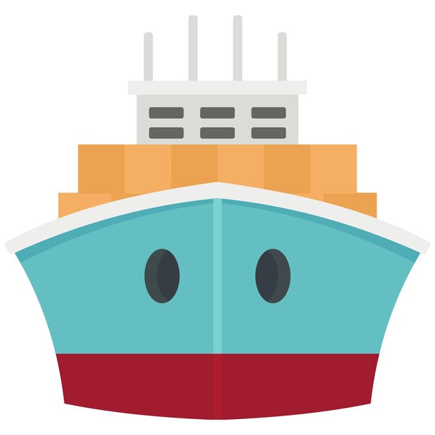 Vector ship icon silhouette vector illustration cargo ship