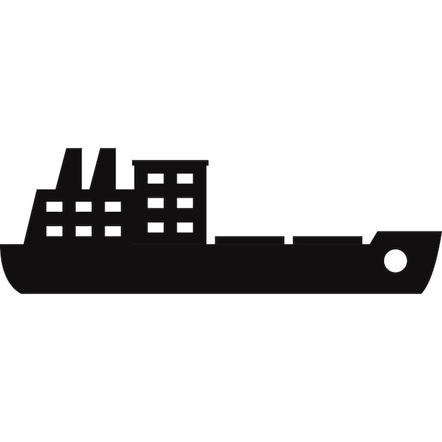 Vector ship icon silhouette vector illustration cargo ship