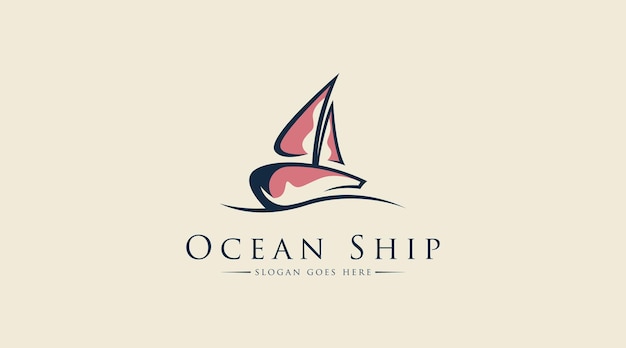 Ship Logo Concept Design Vector Ship Logo for Travel and Holiday