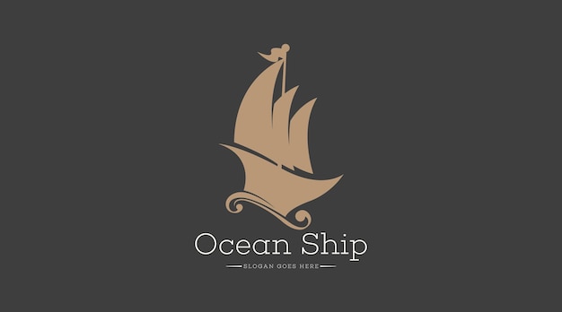 Ship Logo Concept Design Vector Ship Logo for Travel and Holiday