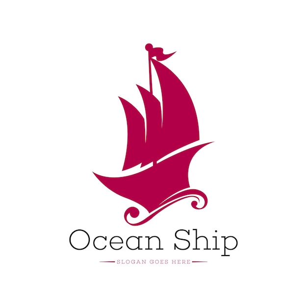 Ship logo design concept vector