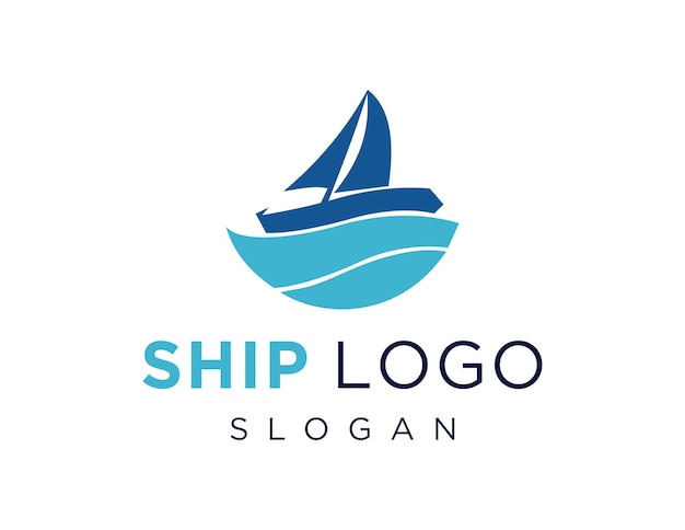 Ship logo design created using the Corel Draw 2018 application with a white background