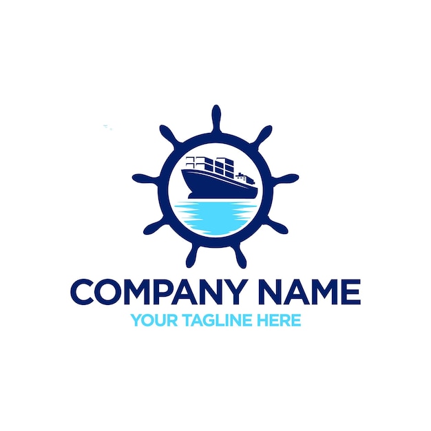 Ship logo and seaport logo design vector