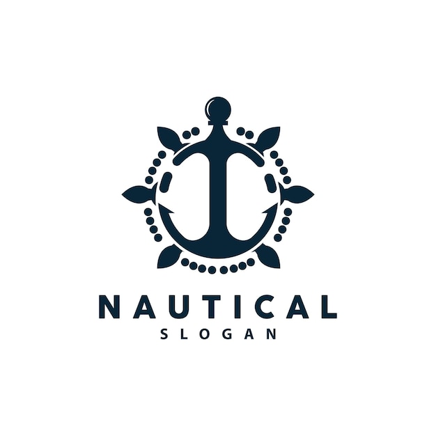 Ship Rudder Logo Elegant Nautical Maritime Vector Simple Minimalist Design Ocean Sailing Ship