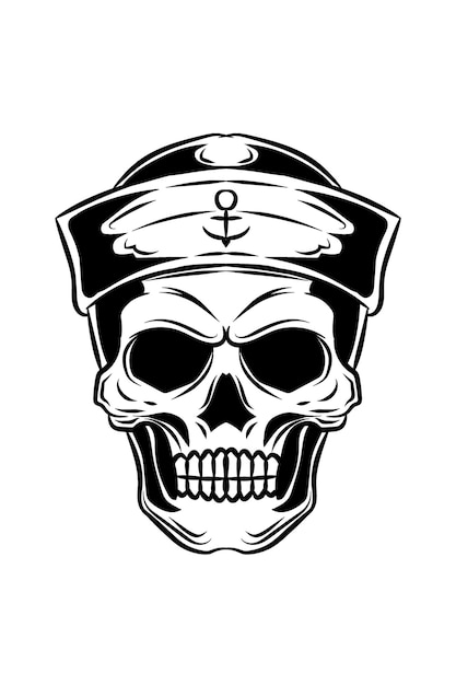 船の乗組員の頭蓋骨のベクトル図