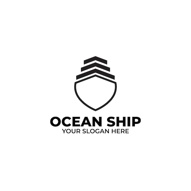 Ship or sailboat for marine company brand logo design vector template illustration