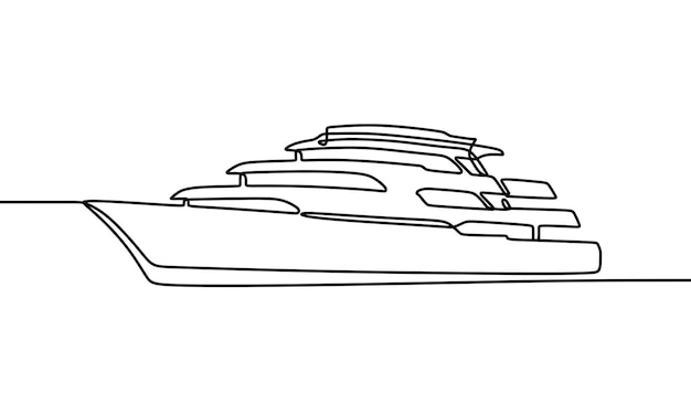 Ship sea oneline continuous single line art handdrawn