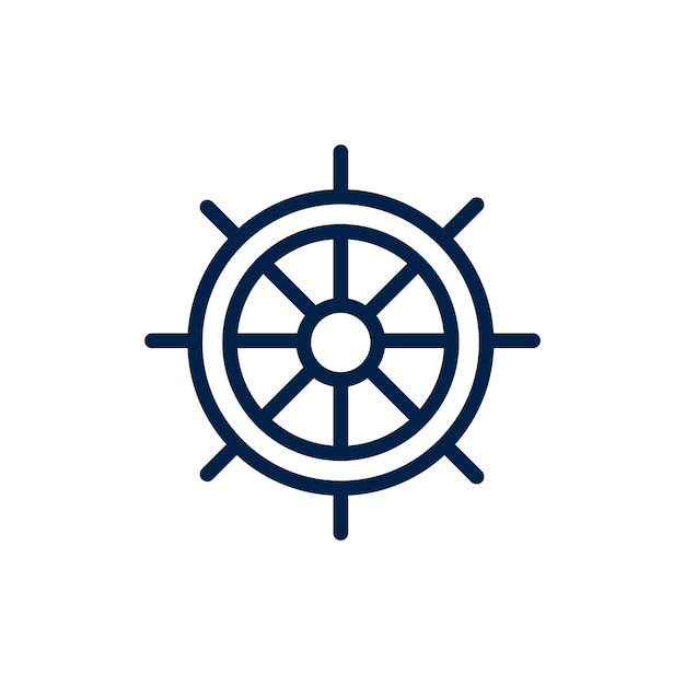 Ship steering for sailing logo vector icon illustration template design Navigation icon rudder