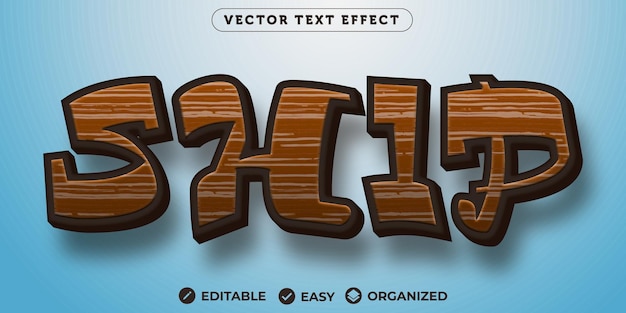 Vector ship text effectfully editable font text effect