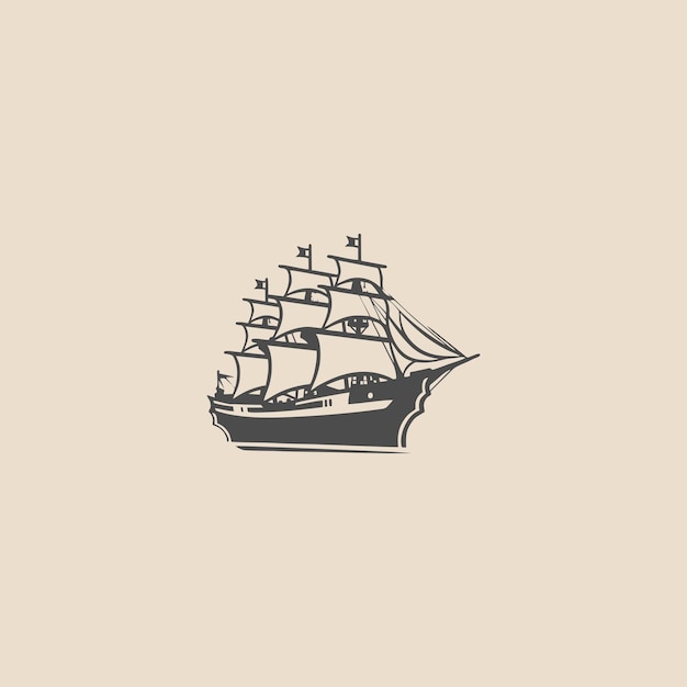 Ship Vector Illustration Pirate boat sailboat Ship Shipping Transportation by sea