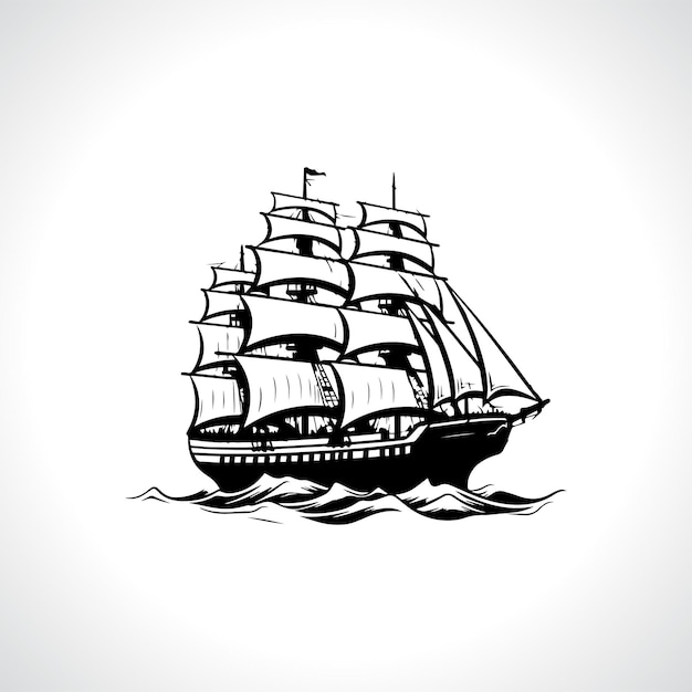 Ship Vector Ship Logo Design Pirate Ship Vector