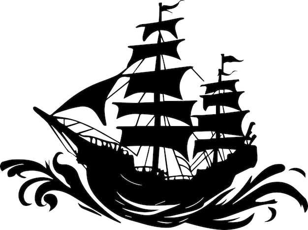 ship vector tattoo design illustration