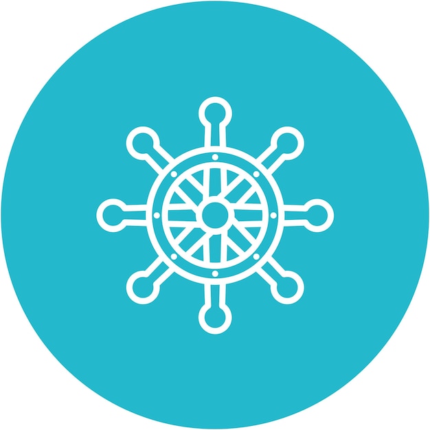 Ship Wheel Vector Illustration Style