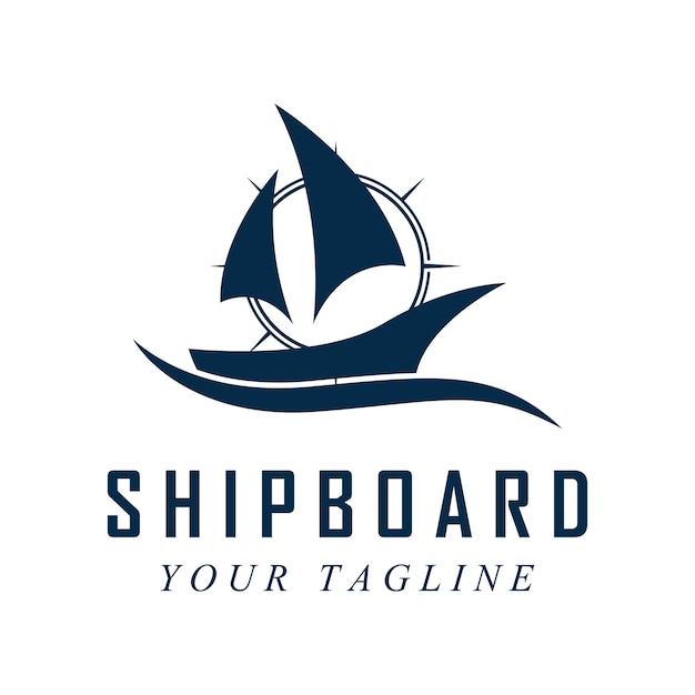 Shipboard logo en vector met slogan sjabloon