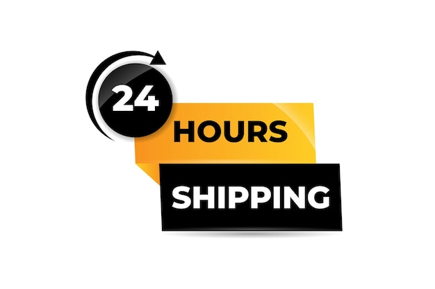 Vector shipping 24 hours flat style.