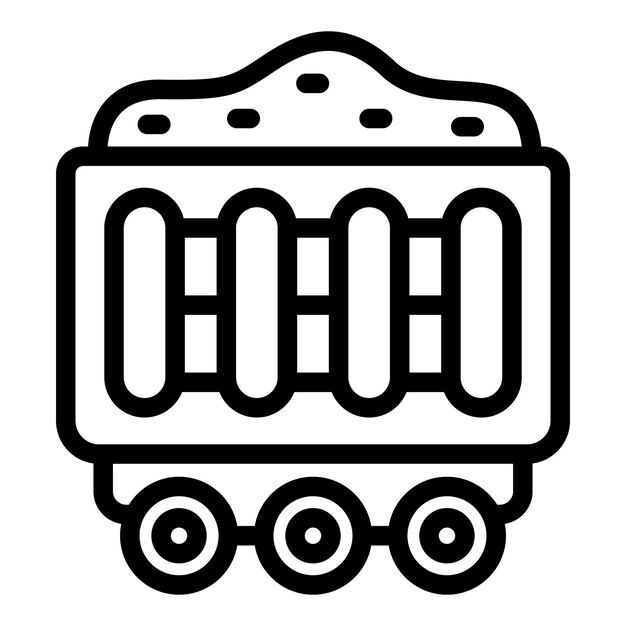 Вектор очертания значка контейнера грузовых перевозок Тяжелый вагон поезда