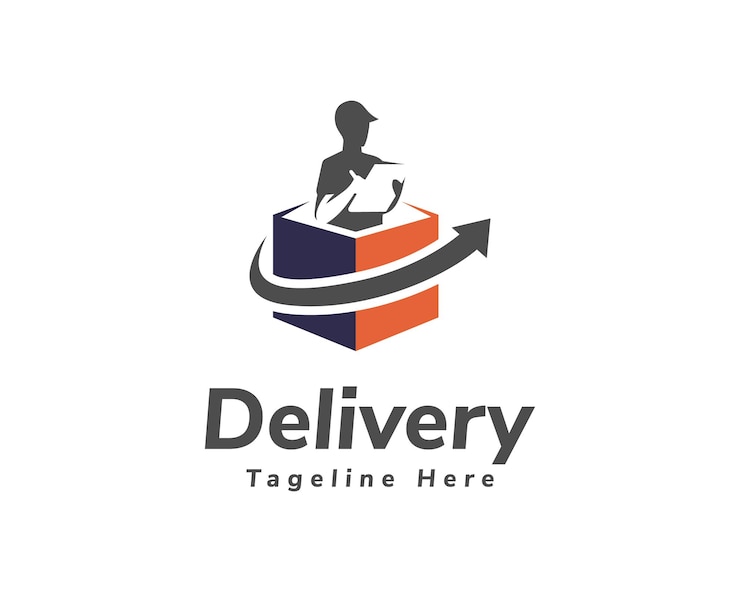 Vector shipping or courier delivery service company logo