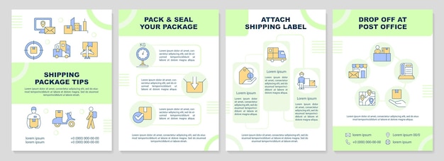 Vettore suggerimenti per il pacchetto di spedizione modello di brochure verde chiaro