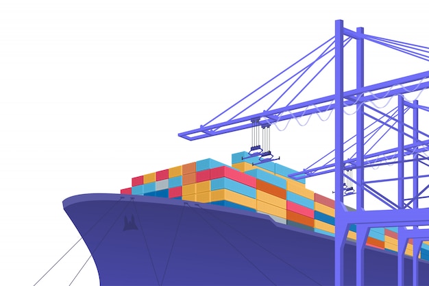 Shipping transportation. International trade. graphic design with copy space. illustration