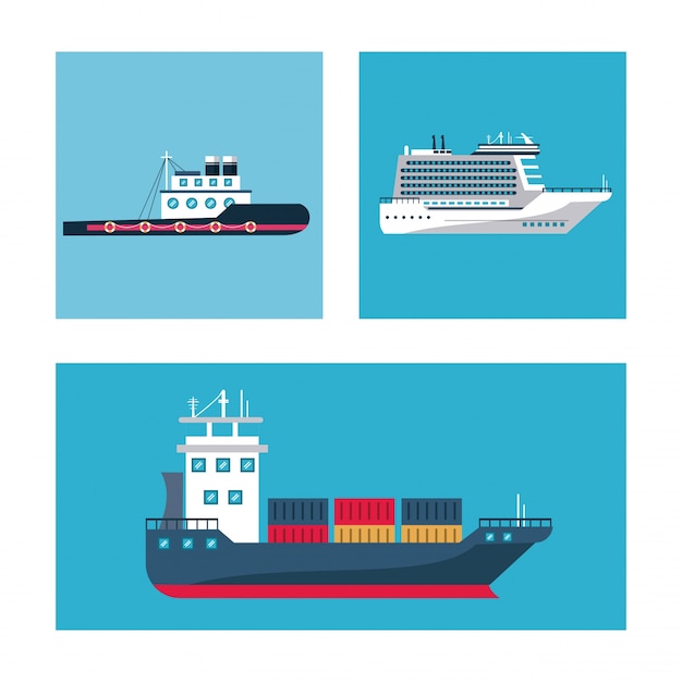 Ships icons set