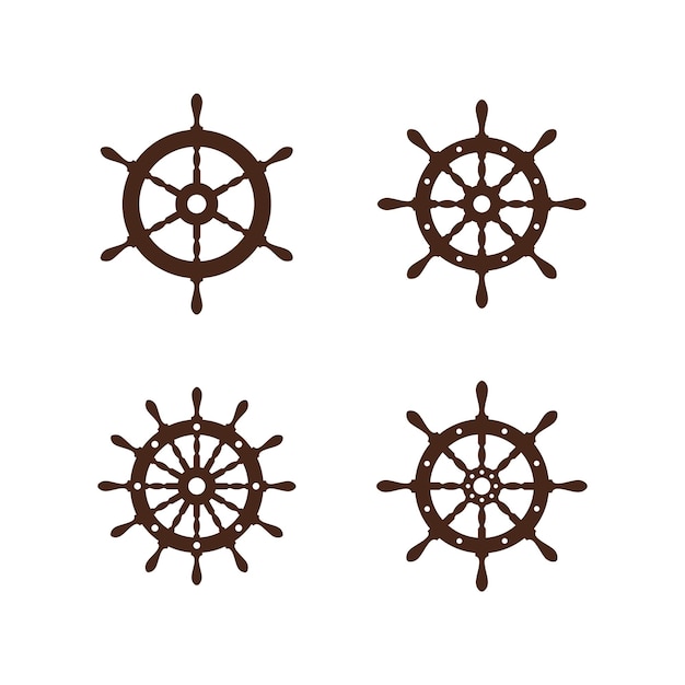 船のステアリングホイールのロゴアイコンデザインテンプレートベクトル