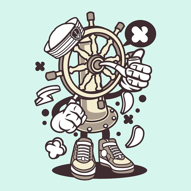 Ships wheel cartoon