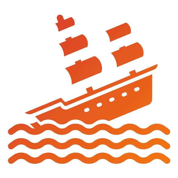 Vector shipwreck icon style