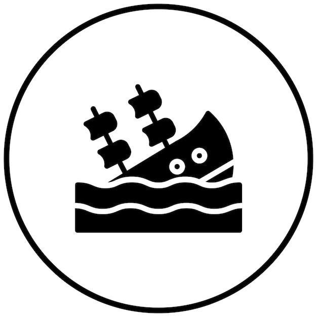 Vector shipwreck vector icon illustration of pirate iconset