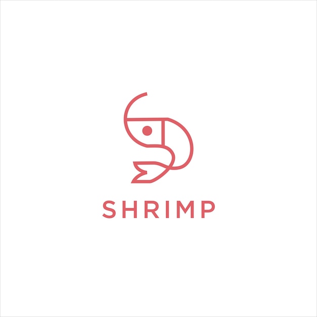 Shirmp logo icon design template vector illustration