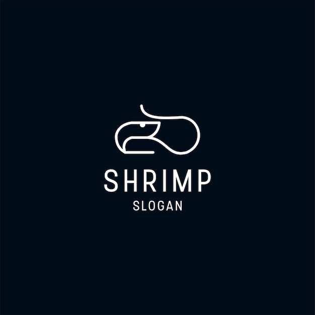 Shirmp logo lijn kunst pictogram vector sjabloon
