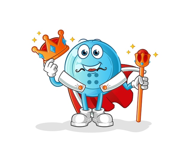 Shirt button king vector. cartoon character