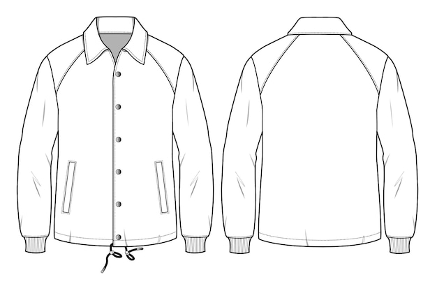 Premium Vector | A shirt design for a jacket with a collar and buttons.