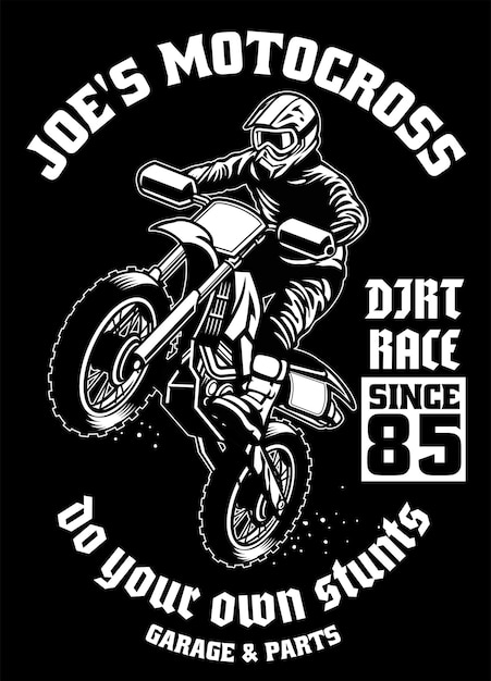 Shirt design of motocross garage