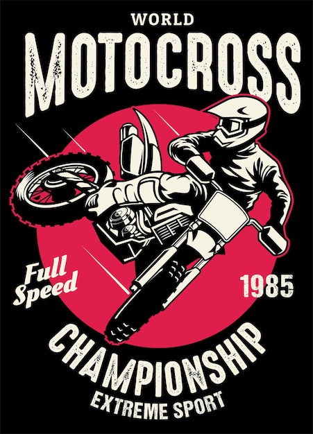 Shirt design of motorcross championship