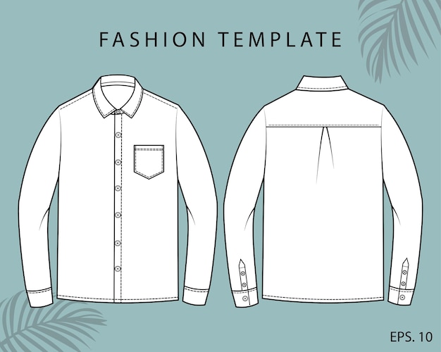 SHIRT FASHION FLAT SKETCH TEMPLATE