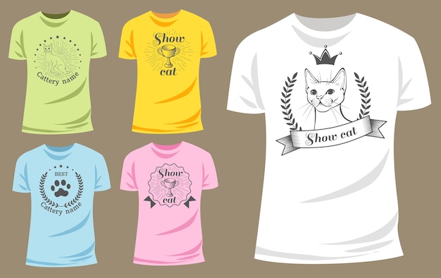 Рубашка графика кошки эмблема