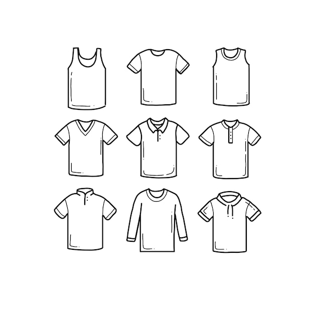 shirt handrawn doodle illustrations vector